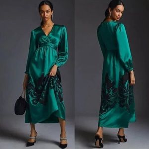 Anthropologie Satin Maxi -Small